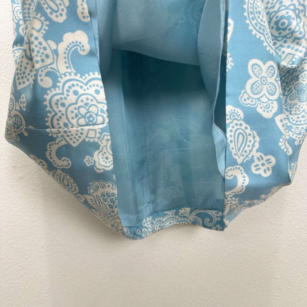 Vtg Ann Taylor Dress Womens 4 Blue Floral Silk Preppy Classic Feminine Church - Picture 7 of 16